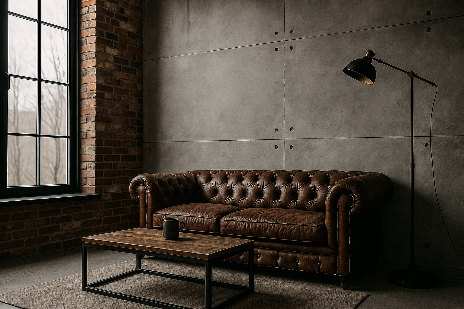 матовый микроцемент на стене